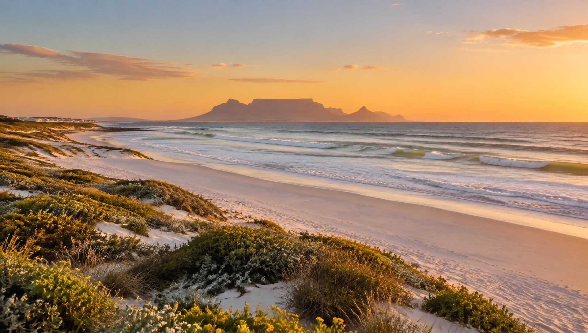 Melkbosstrand beach at sunset